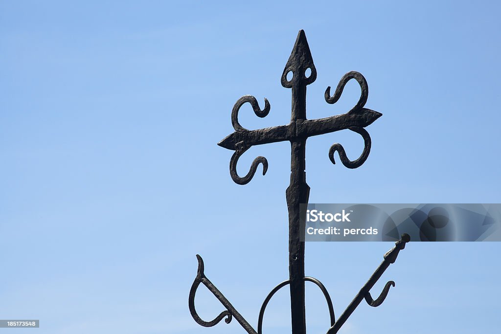 Santiago de Compostela cross - Foto de stock de Antigo royalty-free
