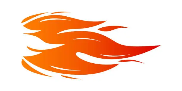 Vector illustration of Tribal fire flame. Speed car, tatoo design element. Vector illustration.