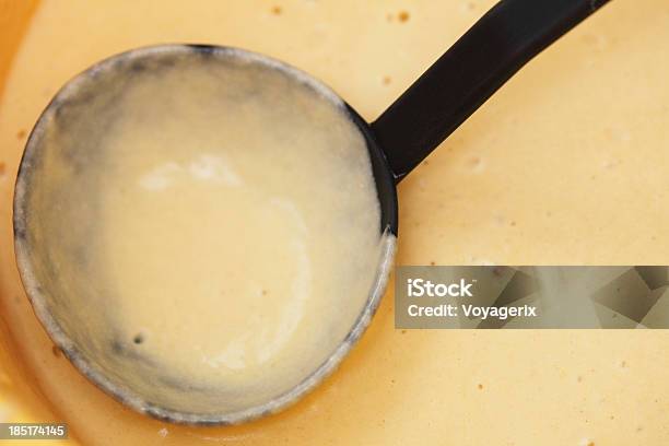 Bowl And Ladle Of Pancake Batter Stock Photo - Download Image Now - Baked Pastry Item, Baking, Batter - Food