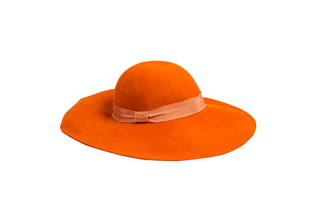 istock orange vintage hat on white background 185174322