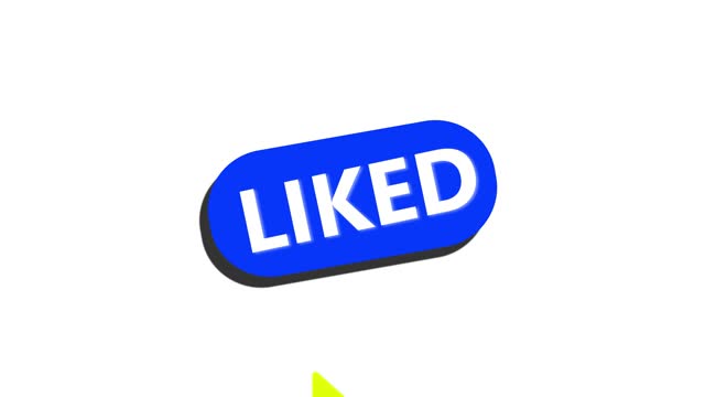 Animated like button with thumb up icon on a white background.