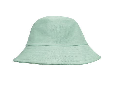 Green bucket hat on white background
