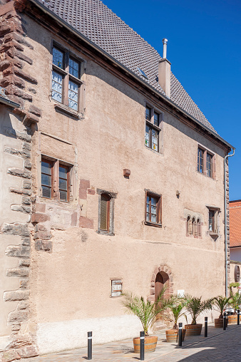 Romanesque house Maison Romane in Obernai. Bas-Rhin department in Alsace region of France