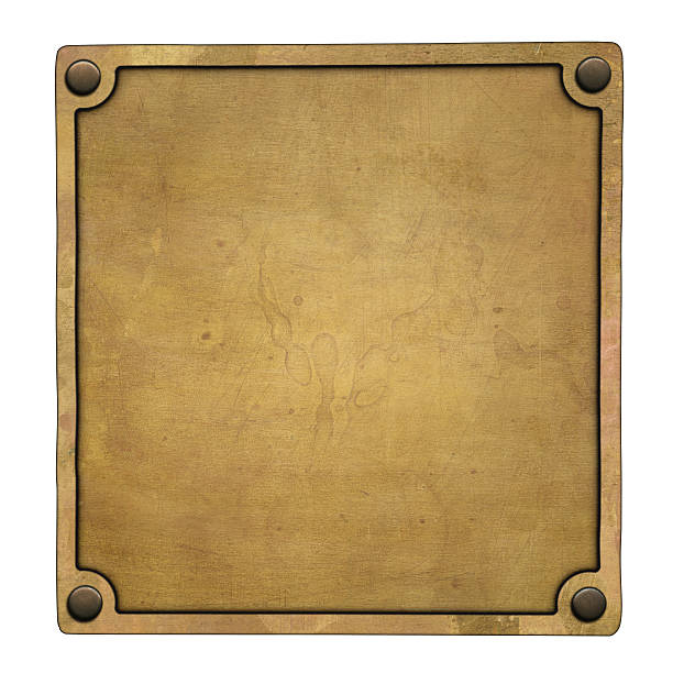 placa de bronce - latón fotografías e imágenes de stock