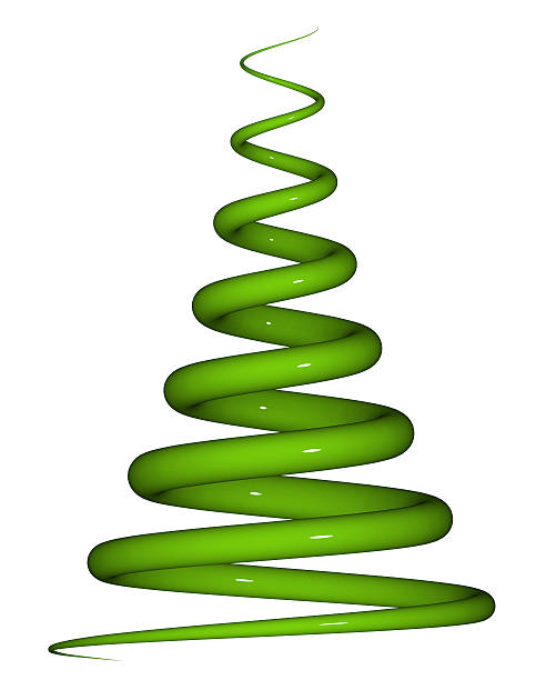 istock 3d render of shiny reflective green coil on white 185179047