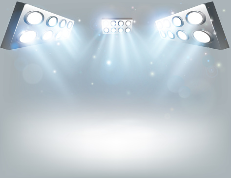 White background with spotlight lights illustration design template