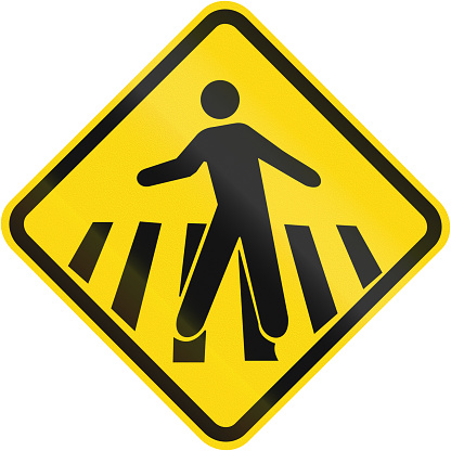 Pedestrian Crossing warning sign used in Brazil.