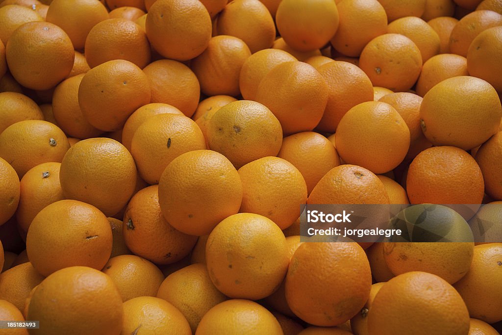 Oranges in a market. Catalonia Circle Stock Photo