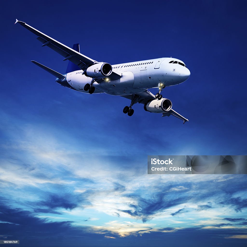 Evening flight Air Vehicle Stock Photo