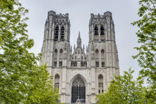 The Co-Cathedrale collegiale des Ss-Michel (Cathedral of St. Michael and St. Gudula), a Roman Catholic church at the Treurenberg Hill in Brussels, Belgium.