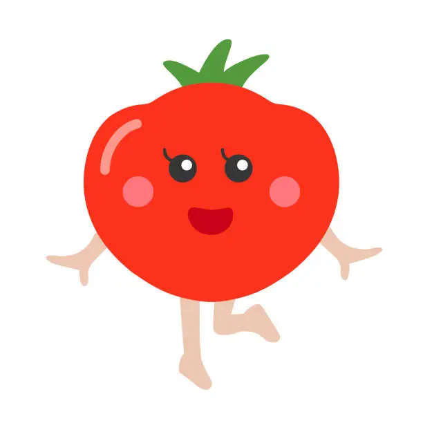 Vector illustration of The tomato character isolated on white background
