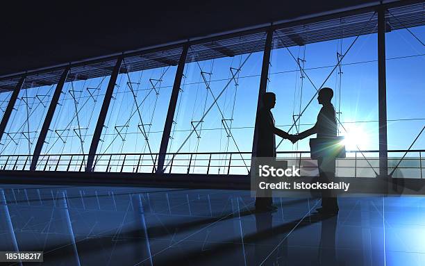 Business Shake Hand Silhouettes Stock Photo - Download Image Now - Achievement, Adult, Agreement