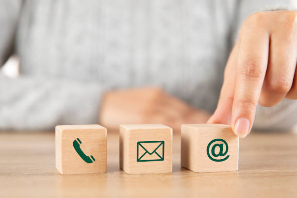 istock Communication Symbols on Wooden Cubes 1851915750