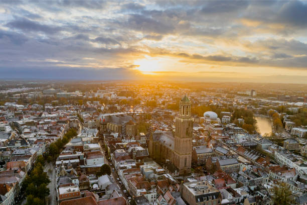 istock Zwolle downtown district during a cold winter morning seen from above 1851939776