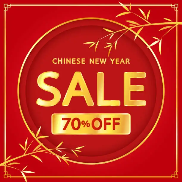 Vector illustration of Happy Chinese new year template. Chinese label vector. sale tag vector. Chinese new year banner.