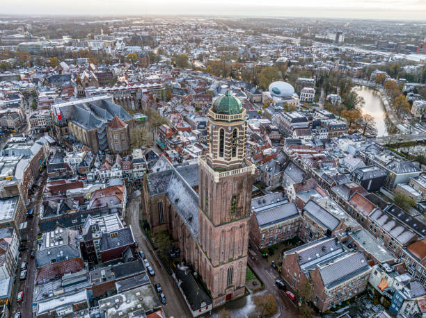 istock Zwolle Peperbus church tower during a cold winter sunrise 1851952247