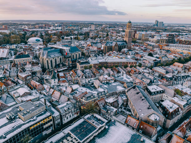 istock Zwolle downtown district during a cold winter morning seen from above 1851952753