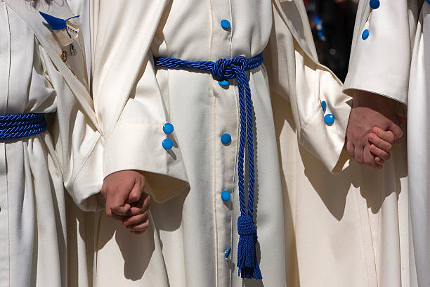 istock penitents with white tunics during Holy Week, Spain 185197403