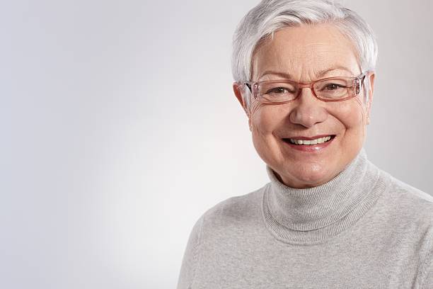 istock Portrait of elderly lady smiling 185199765