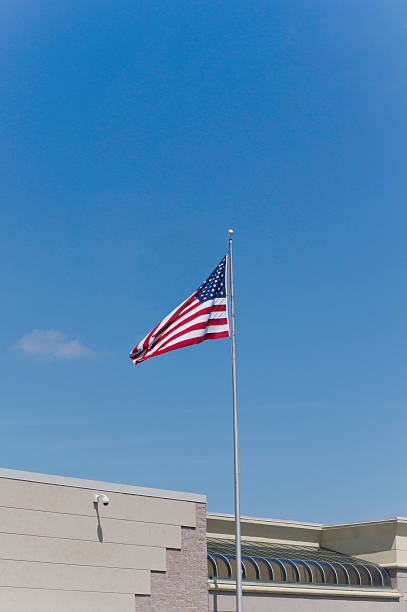 istock American Flag and Buildings 185200267