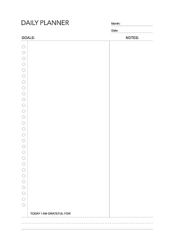 challenge plan, minimalistic daily, weekly planner printable template. habit, workout planning and to do list. printable planner, digital planner. A4 and letter size. Vector template. EPS 10