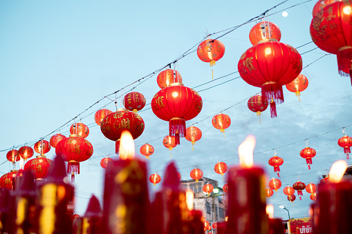 Real amazing Beautiful Red Chinese lanterns. Chinese New, Year Japanese asian new year red lamps festival chinatown traditional,Chinese lanterns in Celebration on Chinese New Year