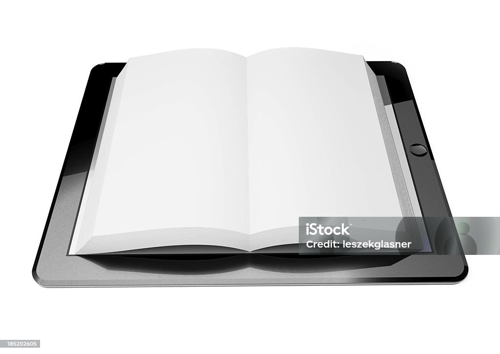 3 d tablet pc, o conceito de ebook - Foto de stock de Aberto royalty-free