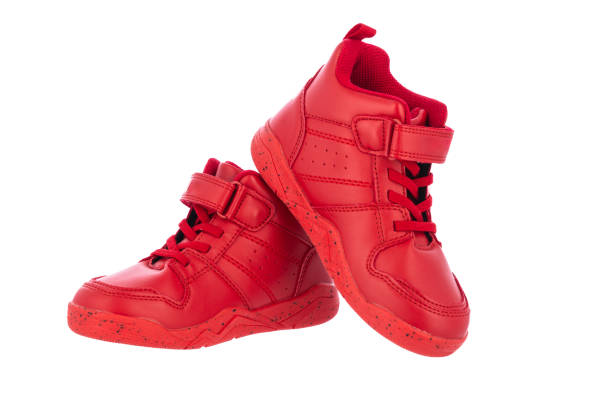 istock Red Shoes Sneakers Boots on isolated white background 1852029724