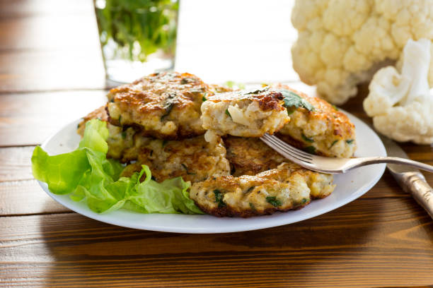 istock cooked vegetarian fried cauliflower cutlets in a plate 1852038035
