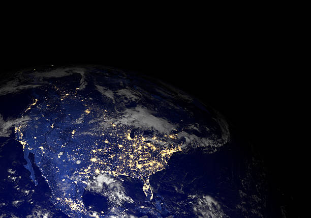 istock Earth from space at night. North America. 185205392