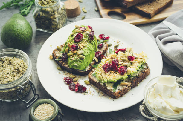 istock Healthy avocado toasts for breakfast or lunch 1852054230
