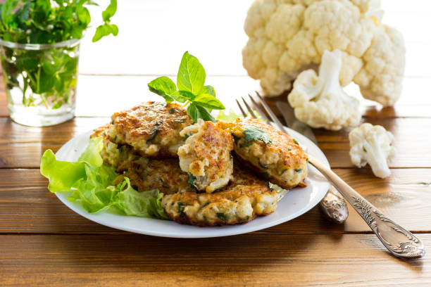 istock cooked vegetarian fried cauliflower cutlets in a plate 1852055288