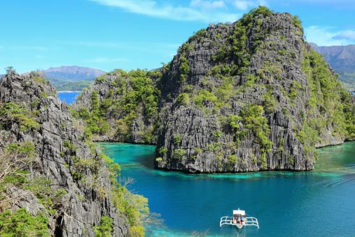 Blue Lagoon at Kayangan Lake, Coron island, Philippines