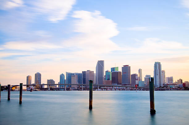 istock Long exposure of downtown Miami and Biscayne Bay 185207166