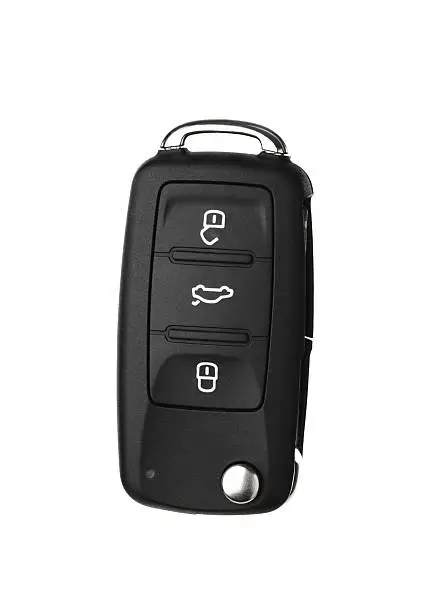 Modern automobile Key and Remote Isolated on a White Background.