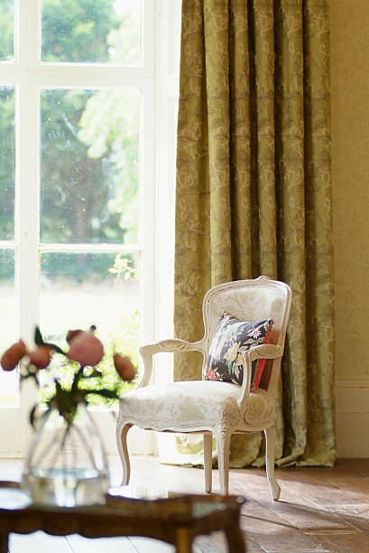 istock Interior of formal Chair In Window with cushions 185208119