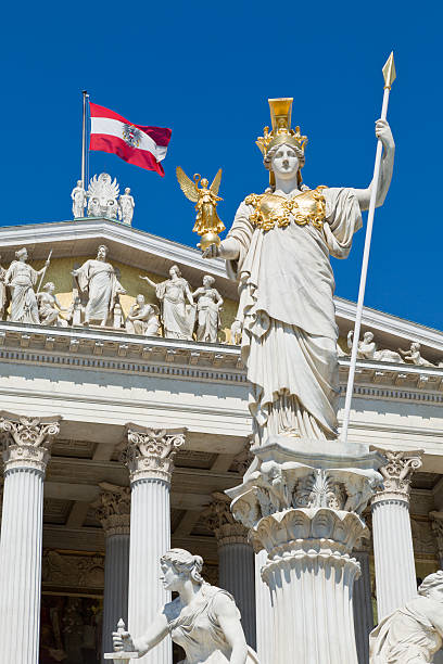 edifício do parlamento austríaco - austrian parliament imagens e fotografias de stock