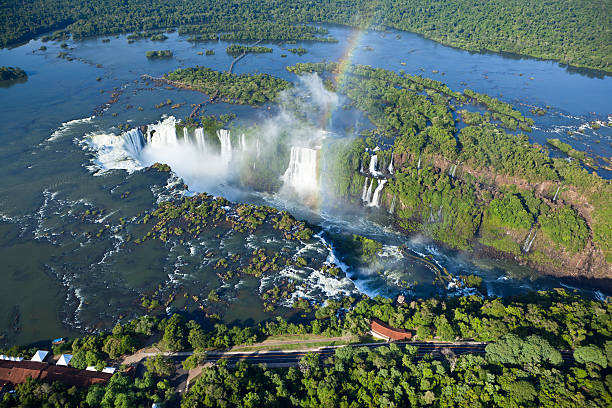 Aerial Zenital view of Iguazu Falls
