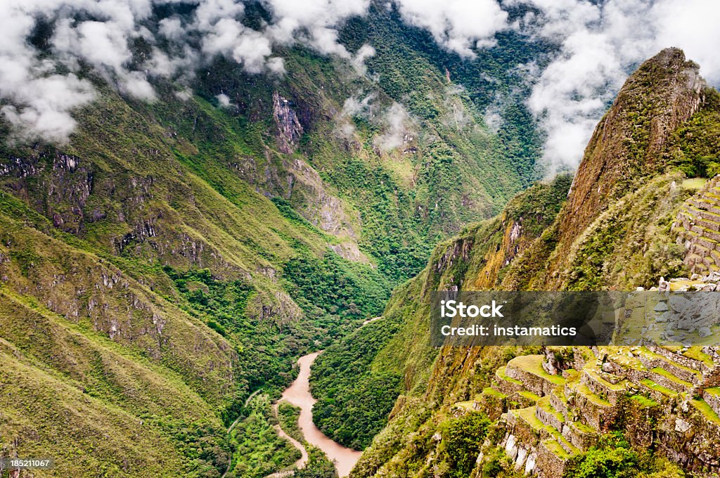 Urubamba River und Machu Picchu in Peru - Lizenzfrei Anden Stock-Foto
