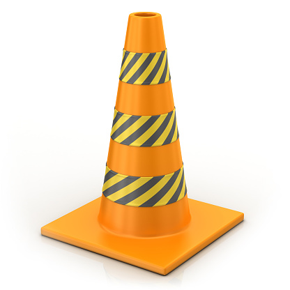 3d render.  Traffic cone  isolated on white background.