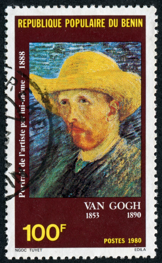 Cancelled Stamp From Benin Featuring The Artist Vincent Willem Van Gogh