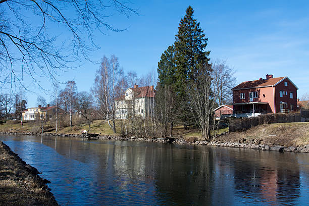 Gota Canal (G&#246;ta Kanal) in Motala, Sweden stock photo