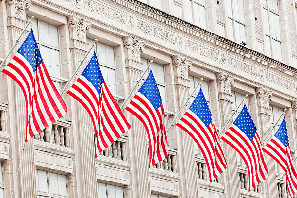 istock American flags in the Fifth Avenue 185211744