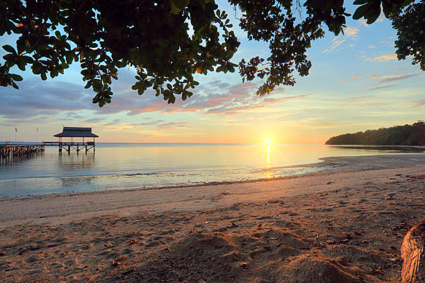 istock Sunset at pier in Borneo, Malaysia 185211797