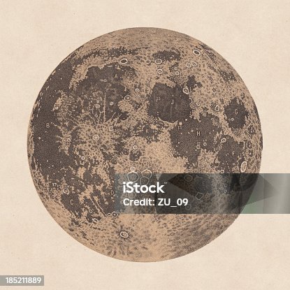 istock Moon, declarations of craters and mountains, 1881 185211889