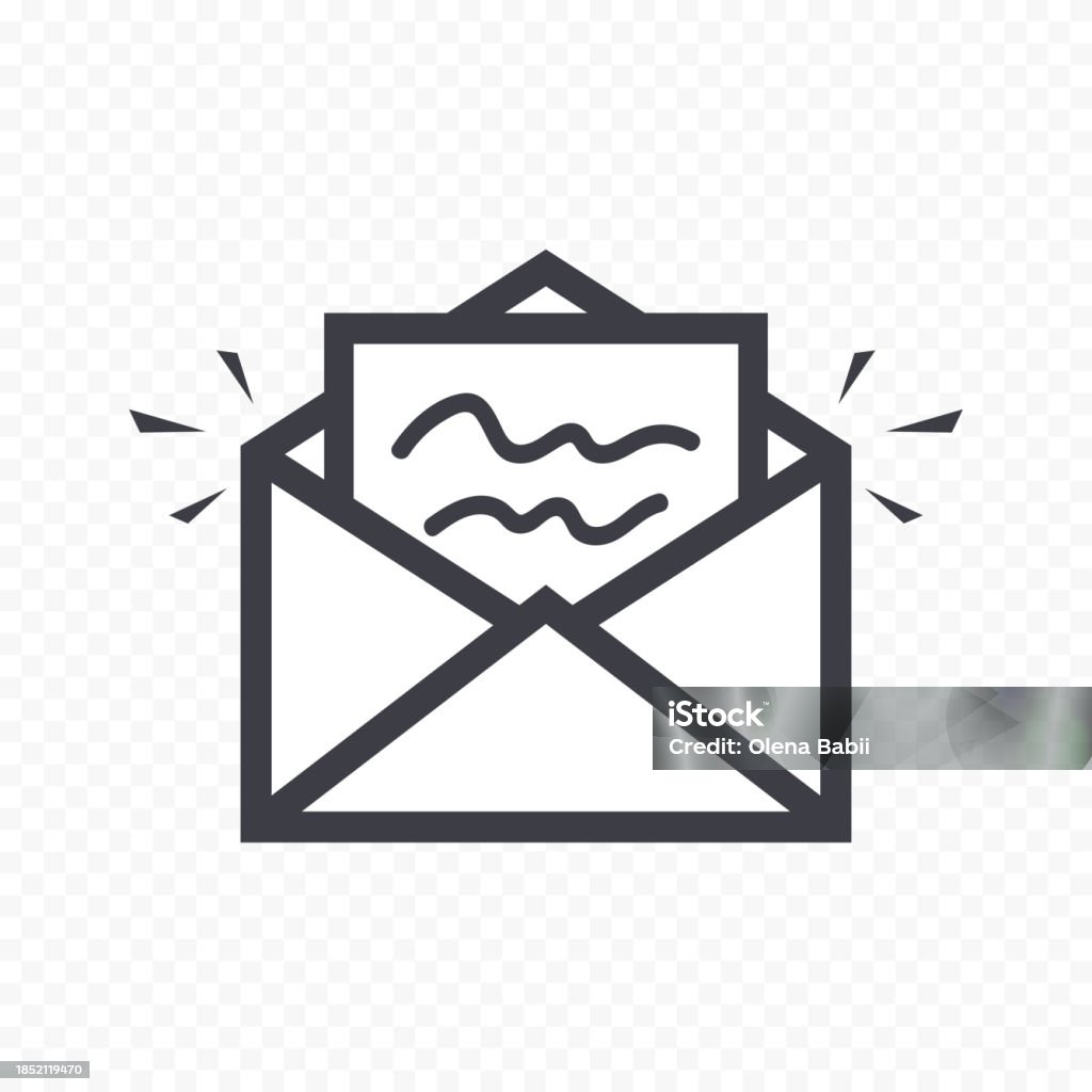 Mail Letters Visual Vector Design Of Letter In Envelope Mail Symbol Stock Illustration ...