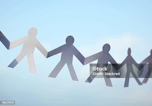 Paper Chain Men Stock Photo - Download Image Now - Paper Chain, Symbols Of Peace, Adult