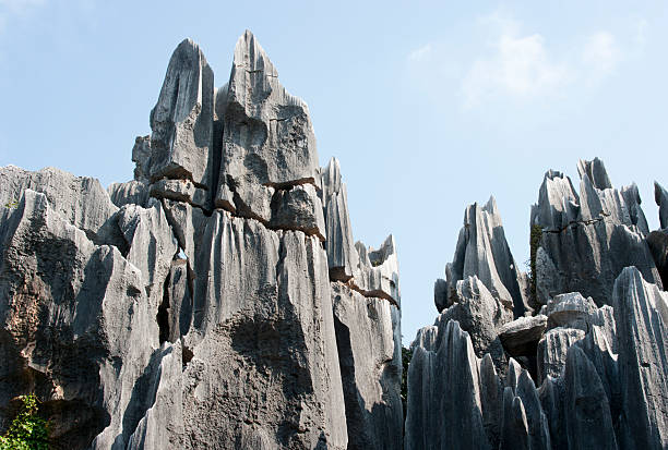 Tourists visiting Shilin Stone Forest in Yunnan province China