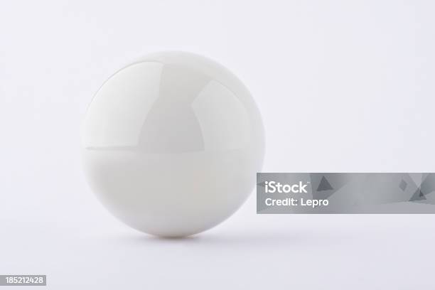 White Ball On White Background Stock Photo - Download Image Now - Cue Ball, Gray Color, Horizontal