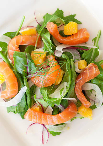 Cured Salmon Orange &amp; Fennel Salad stock photo